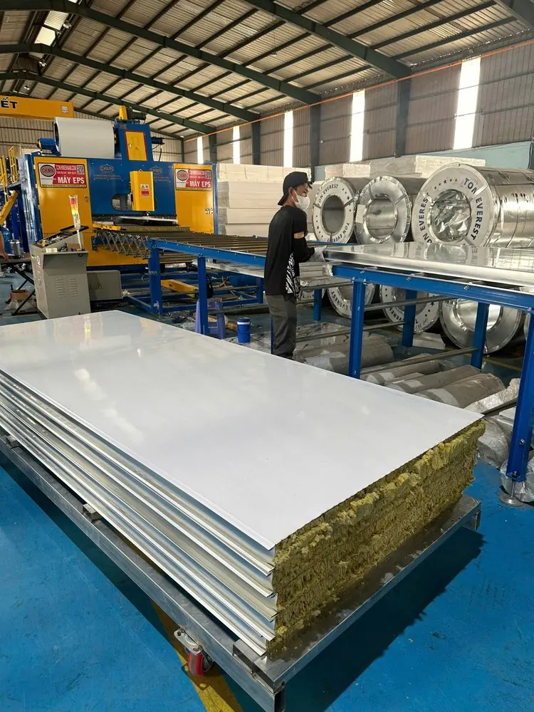 Panel Rockwool lõi bông khoáng chống cháy
